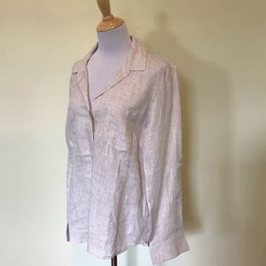 Saks Fifth Ave Long Tunic Linen Shirt, Size Large